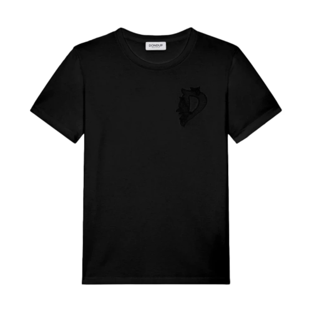 Dondup Zwart T-shirt met Geborduurd Logo Black Dames