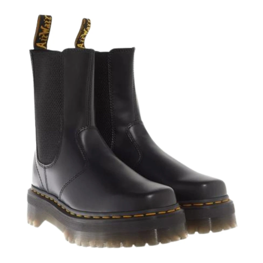 Dr. Martens Quad Squared Svarta Läderboots Black, Dam