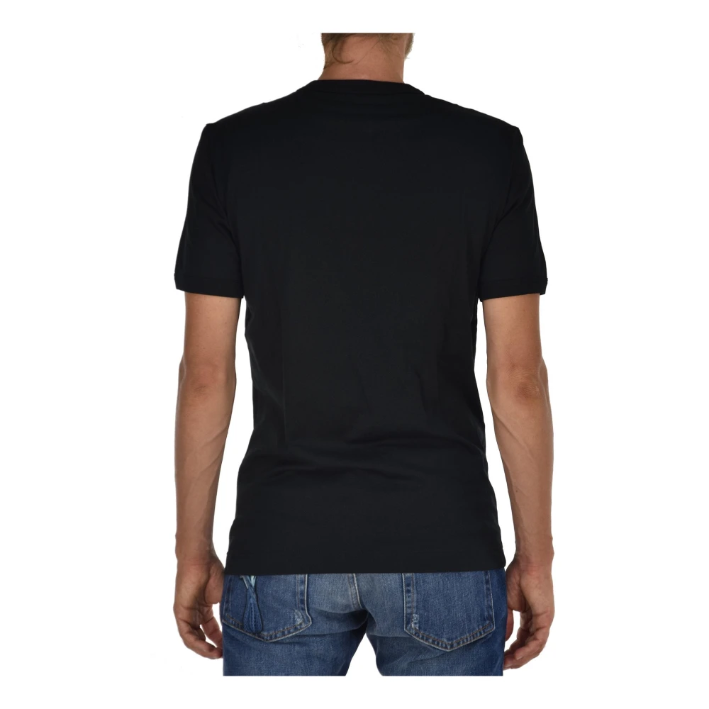 Dolce & Gabbana Zwarte Heren T-shirt van Katoen met Patches Black Heren