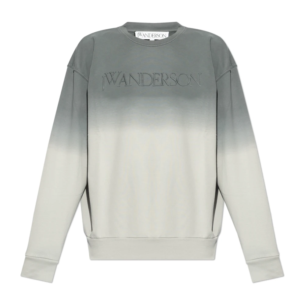 JW Anderson Gradient Logo Geborduurd Sweatshirt Blue Dames