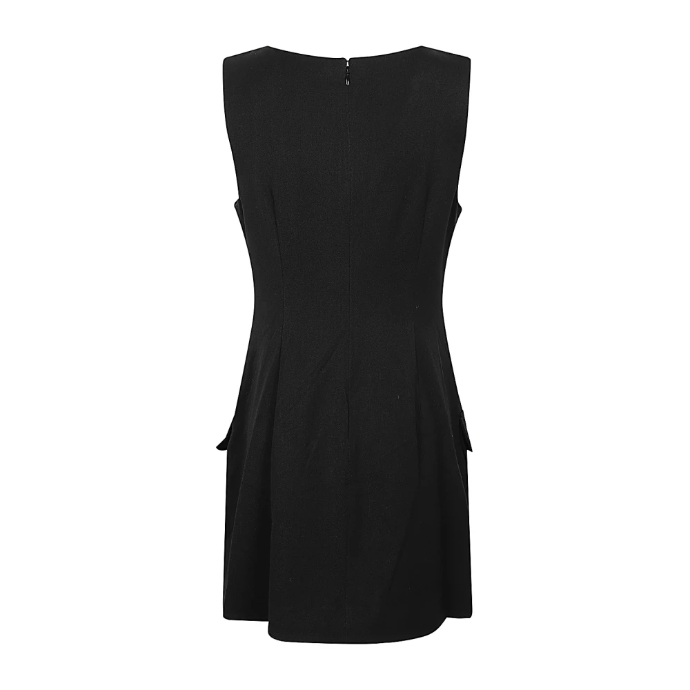 Staud Zwarte Mini Jurk in Viscose Mix Black Dames
