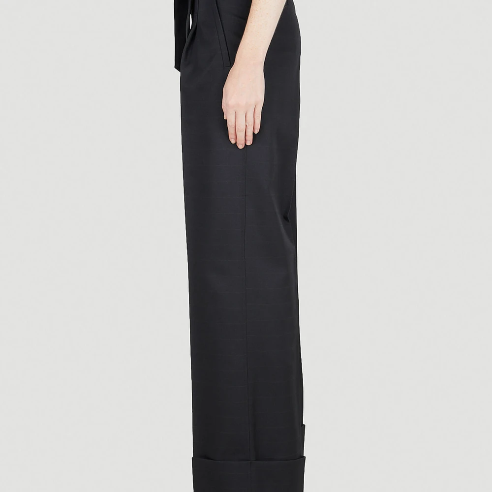 Capasa Milano Moderne Pinstripe Wollen Broek Black Dames