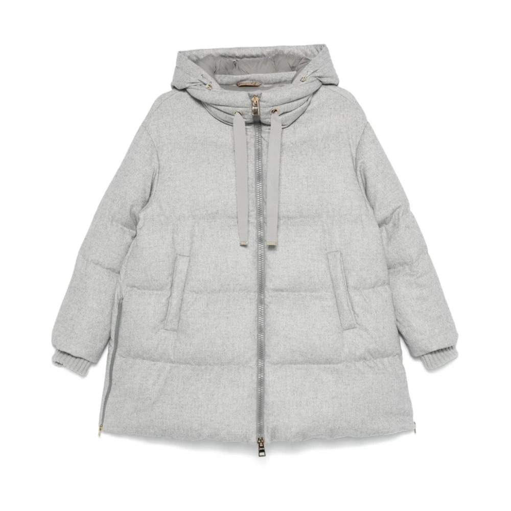 Herno Women's Gray Winter Jackets, Xs, A-Shape Jacket