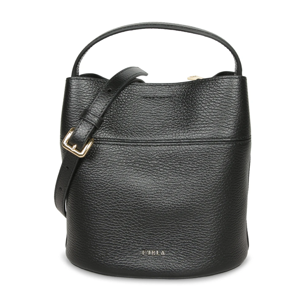 Furla Amelia Mala Tipo Saco L Nero Preto Pele De Bezerro Granulada Mulher - Bild 3