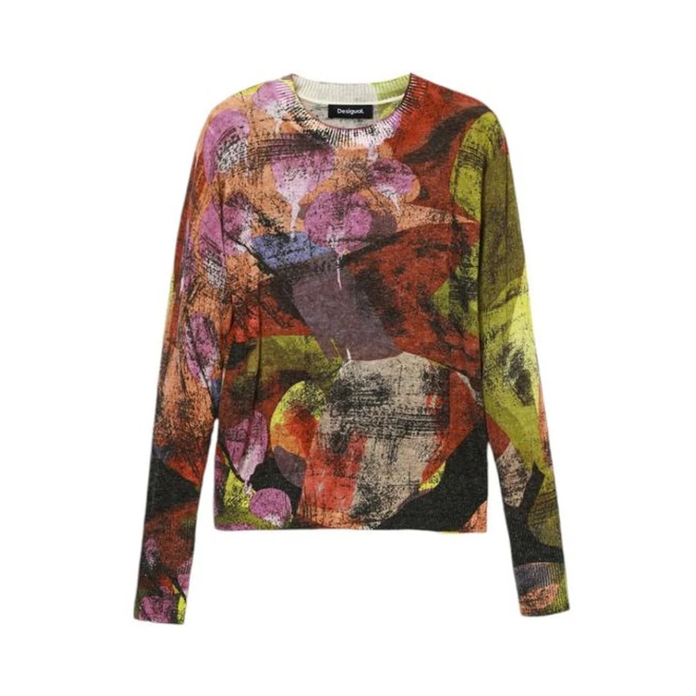Desigual Linnen Blend Gebreide Top Multicolor Dames