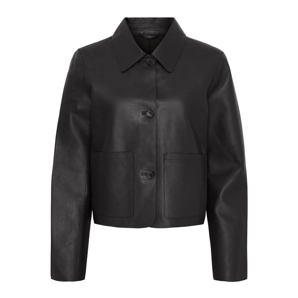 Btfcph Svart Läderjacka I Lammskinn