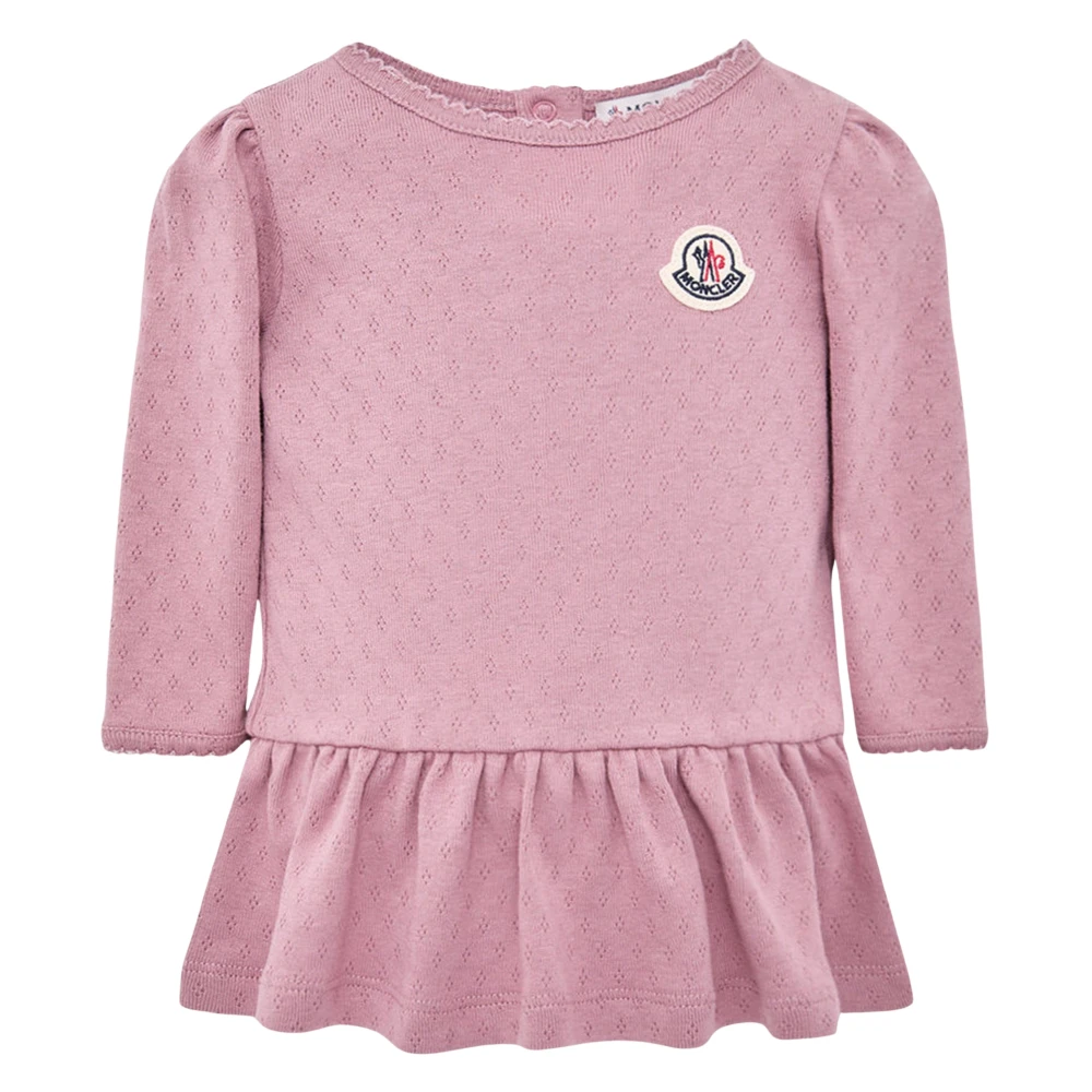 Moncler Girls Pink Dresses, 3 Y, Cotton Logo Dress