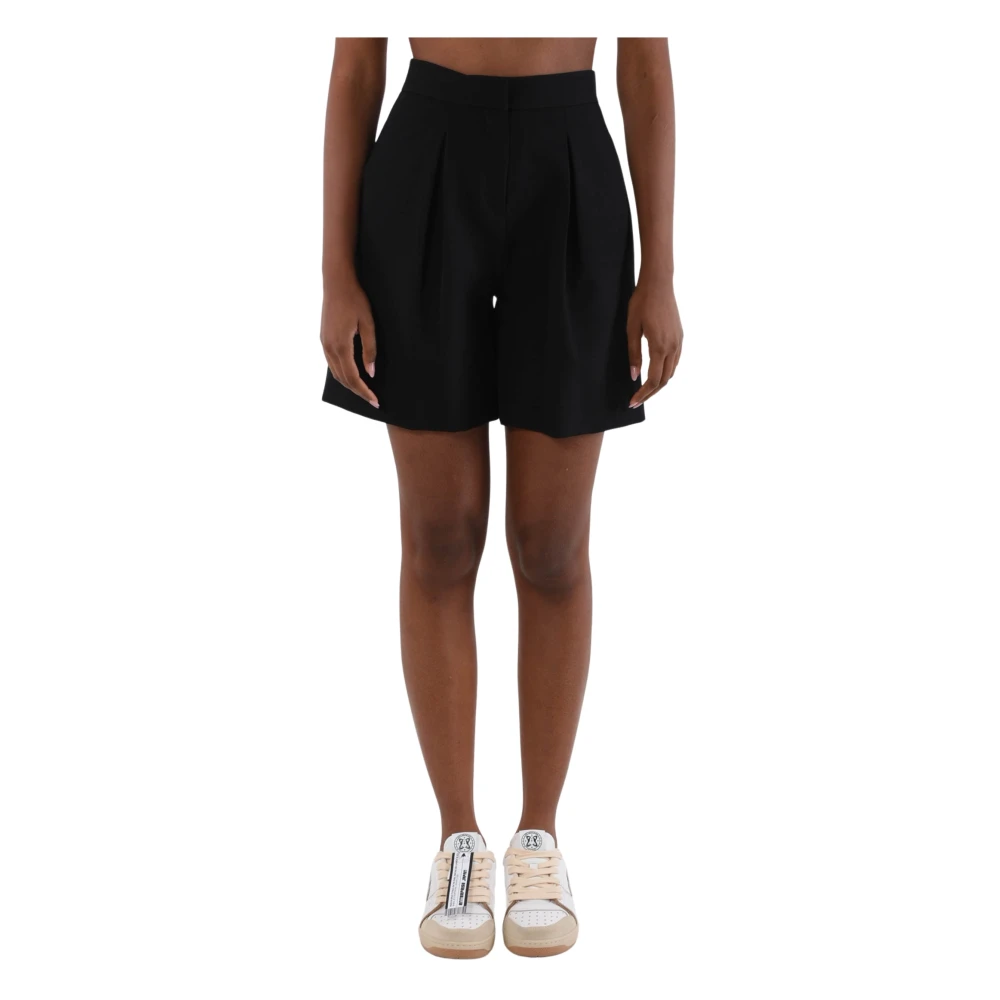 Hinnominate Bermuda shorts met hoge taille in stretch viscose Black Dames