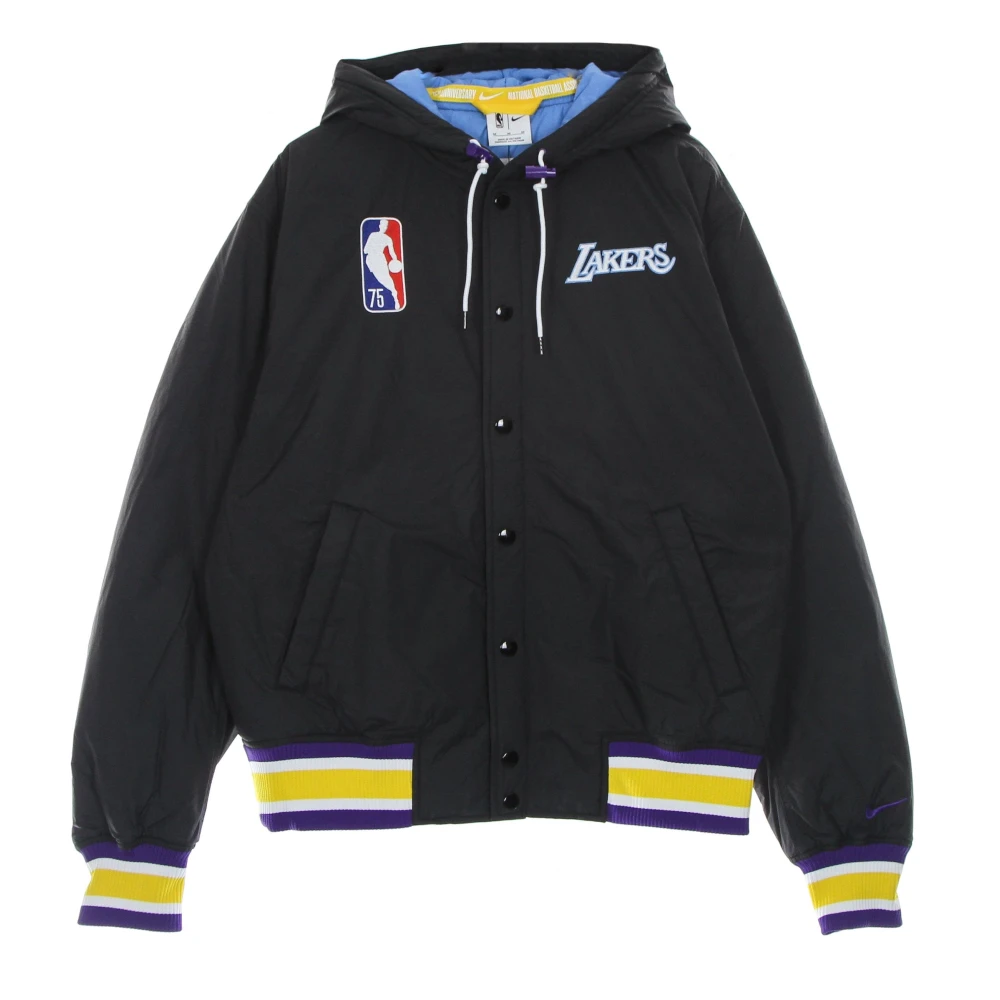 Nike Black Training Jackets, Male, Xl, Nba Courtside Jacket Lightweight Padded