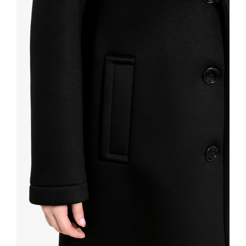 Pennyblack Jersey Scuba Effect Midi Jas Black Dames