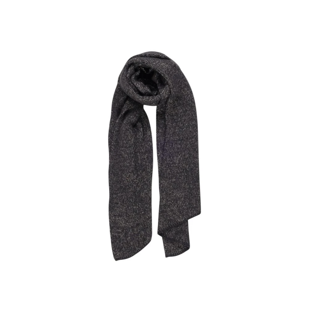 Pieces Gestructureerde Gebreide Sjaal met Lurex Black Dames