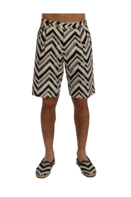 Avslappnade knälånga randiga shorts