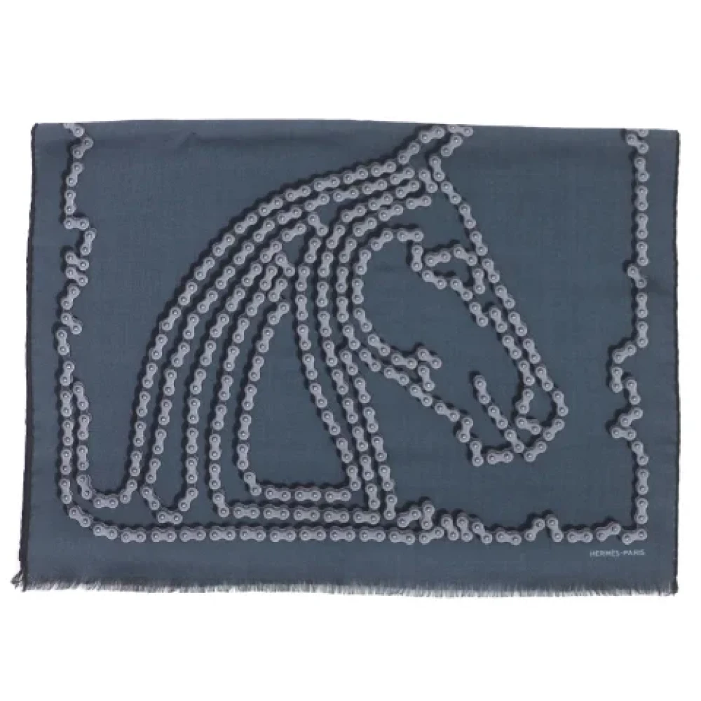 Hermès Vintage Pre-owned Silk scarves Blue Heren