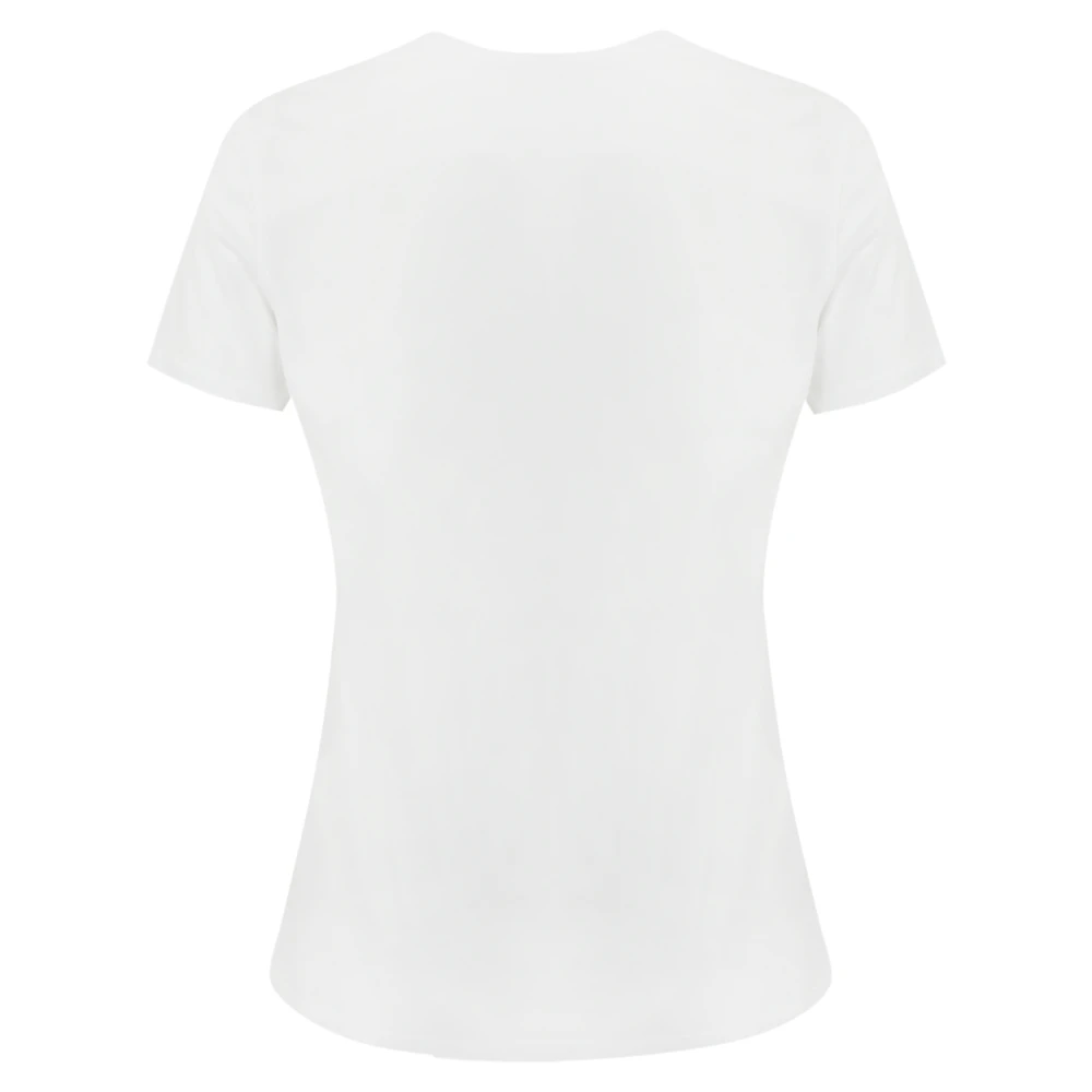 Elisabetta Franchi Katoenen Jersey Korte Mouw Ketting T-shirt White Dames