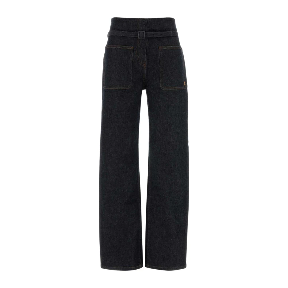 Courrèges Women's Blue Straight Denim Trousers