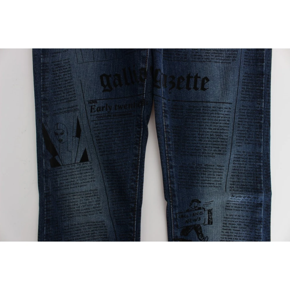 John Galliano Elegante Bootcut Denim Jeans Blue Wash Blue Dames