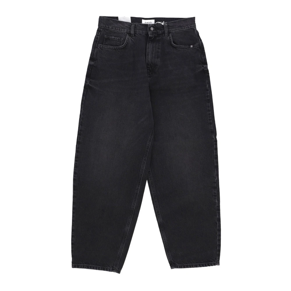 Amish Women's Black Vintage Baggy Denim Jeans