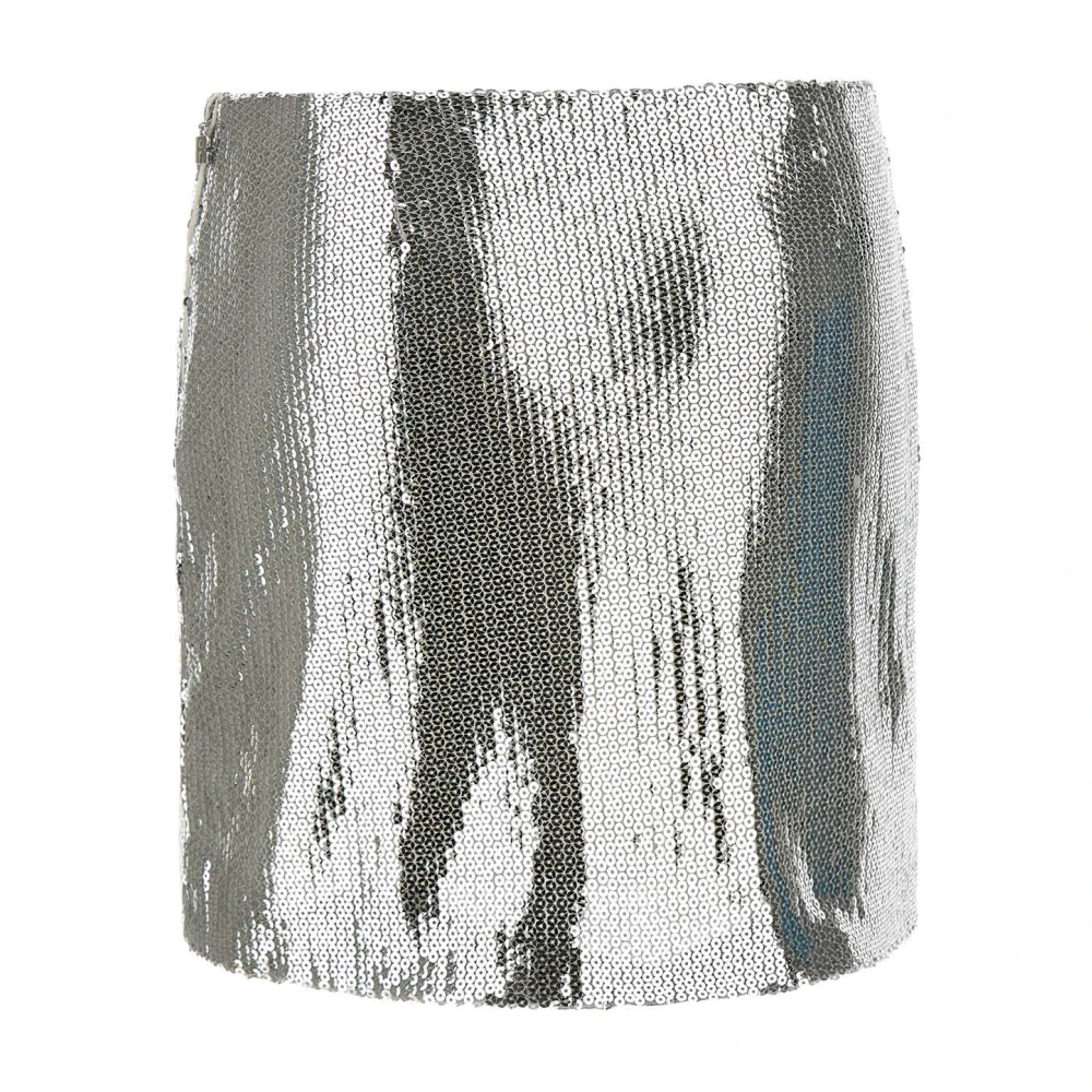 Rotate Birger Christensen Zilveren Mini Rok met Pailletten Gray Dames