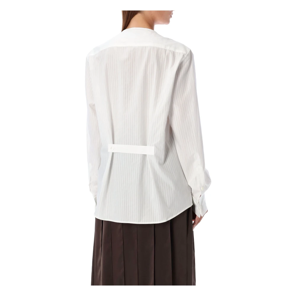 JW Anderson Witte Pintuck Bib Shirt White Dames