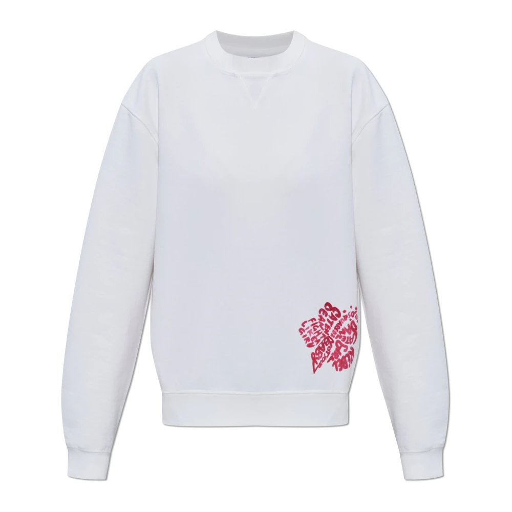 Dsquared2 Women's White Sweatshirt With Print - Sweatshirts - Xs - Sweatshirts & Hoodies