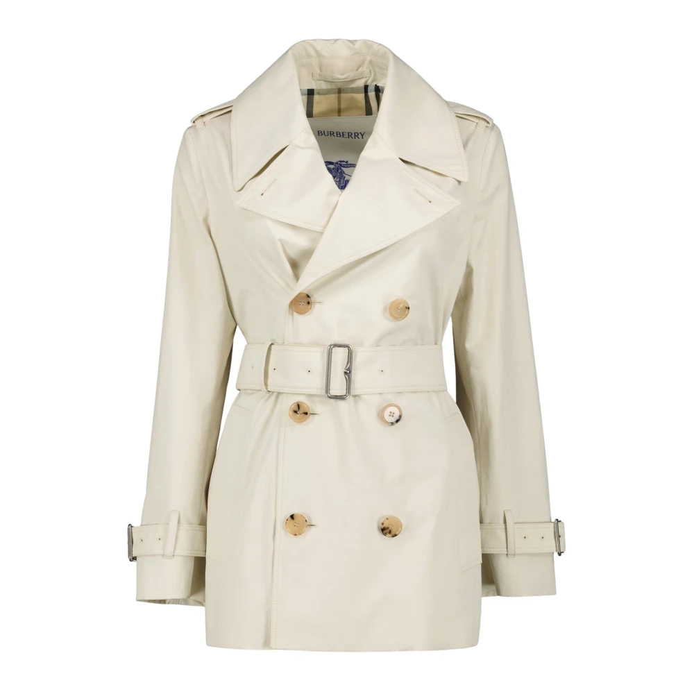 Burberry Katoenen Gabardine Trenchcoat White Dames