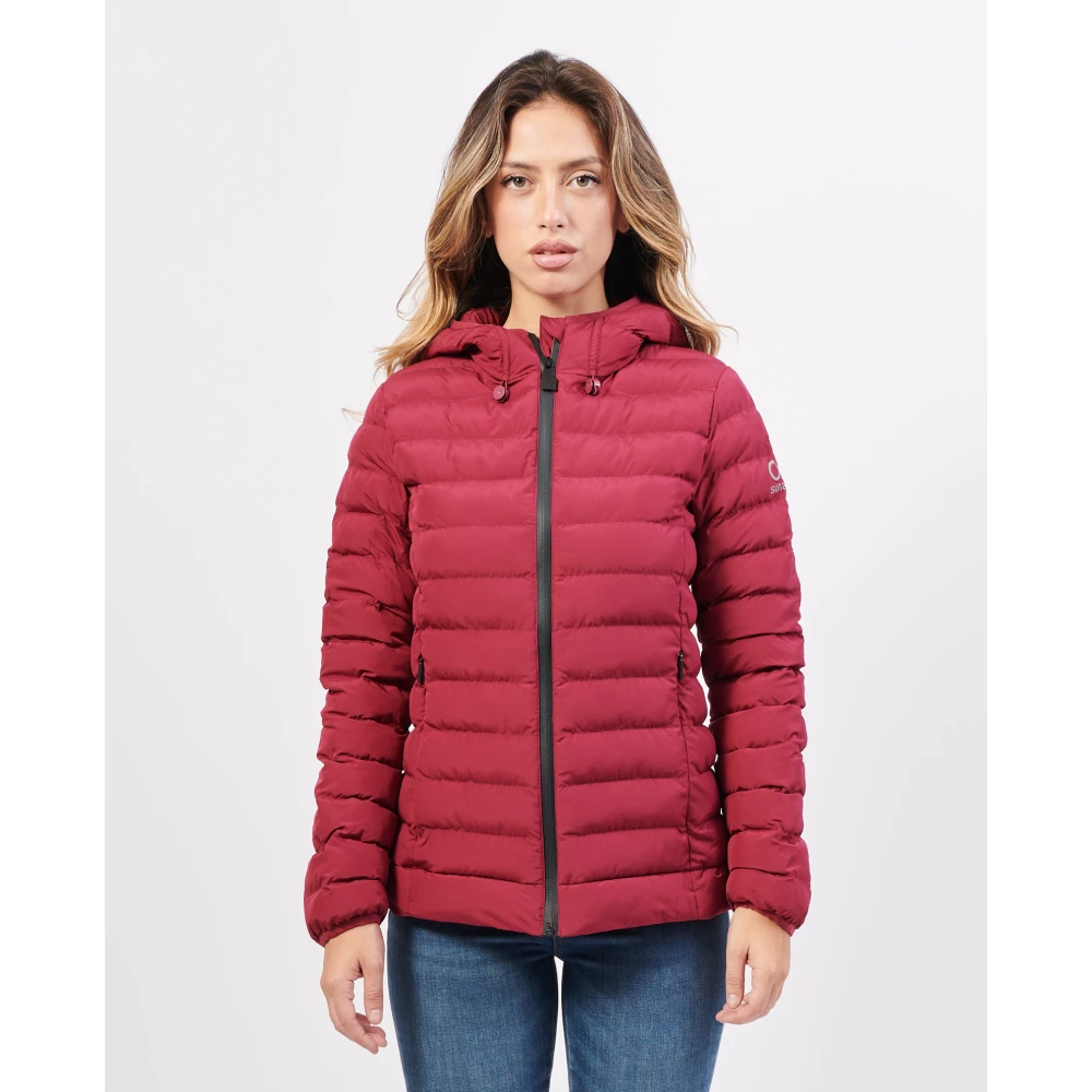 Suns Rode Ripstop Jas met Capuchon Red Dames