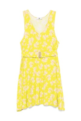 green-v-neck-sleeveless-dress-with-belt