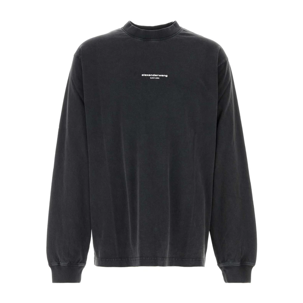 Alexander Wang Unisex Gray Sweatshirts, Xs, Slate Cotton Oversize T-Shirt