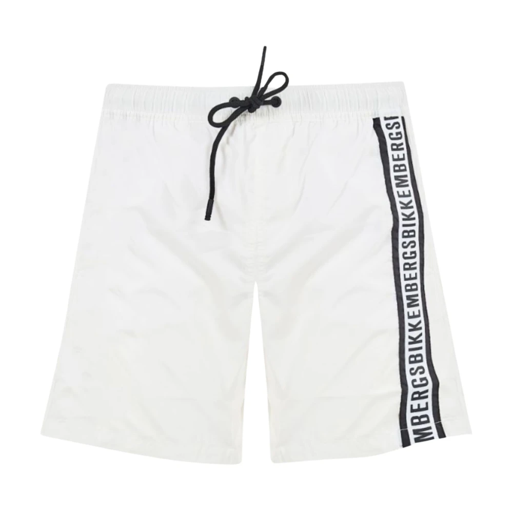 Bikkembergs Men's White Beachwear, M, Stylish Swimwear Boardshorts