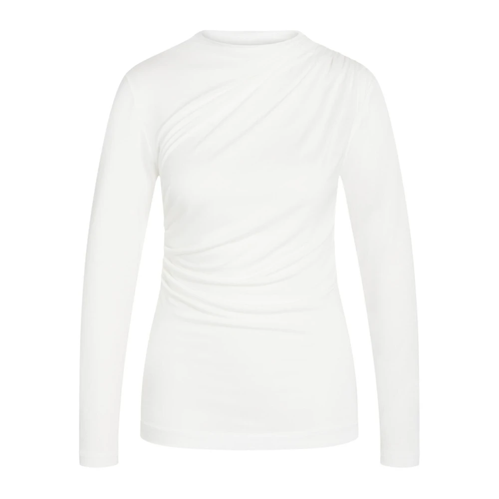 Bruuns Bazaar Gevlokte Blouse Top Sneeuwwit White Dames
