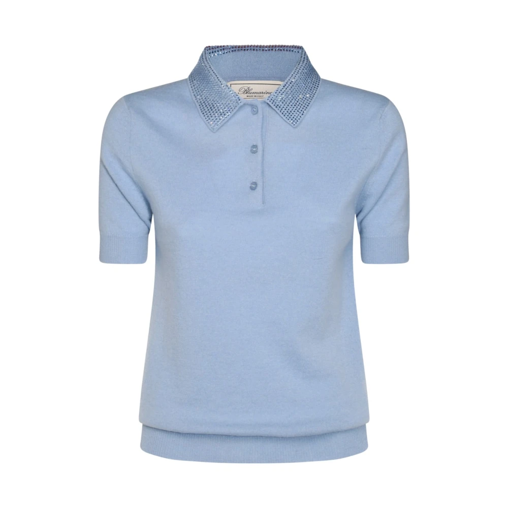 Blumarine Blauwe Wollen Poloshirt Blue Dames