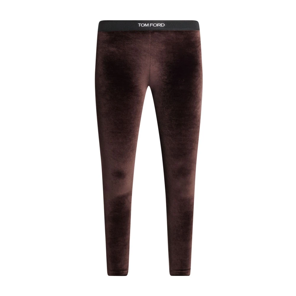 Tom Ford Bruine Velvet Leggings Luxe Broek Brown Dames