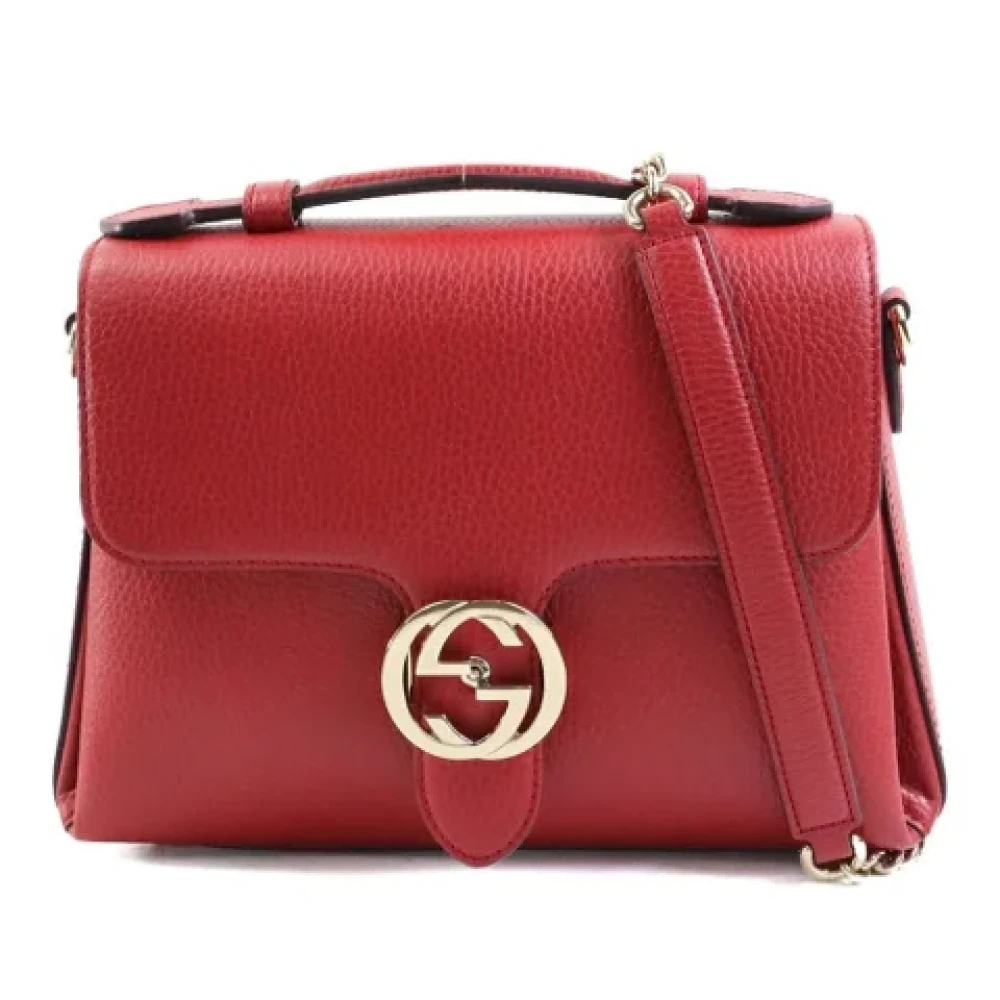 Gucci Vintage Pre-owned Leather shoulder-bags Red Dames