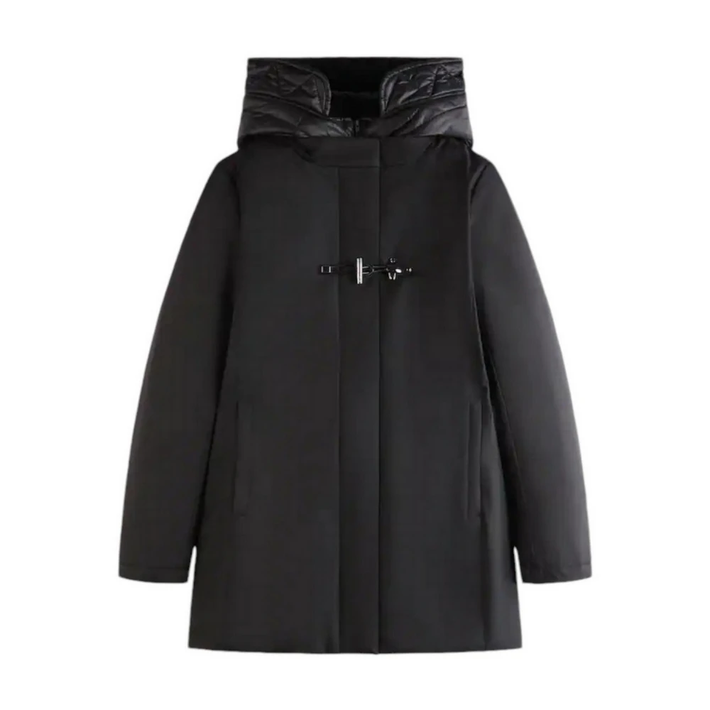 Fay Toggle Coat in Zwart Gabardine Black Dames