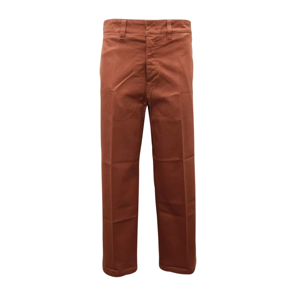 Department Five Brown Italian Crop Trousers Made In Italy - Female - Straight Trousers - W26 - Trousers