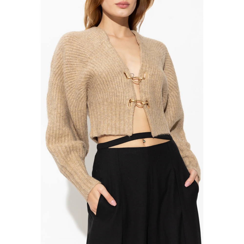 Cult Gaia Geribbelde cardigan 'Casella' Beige Dames