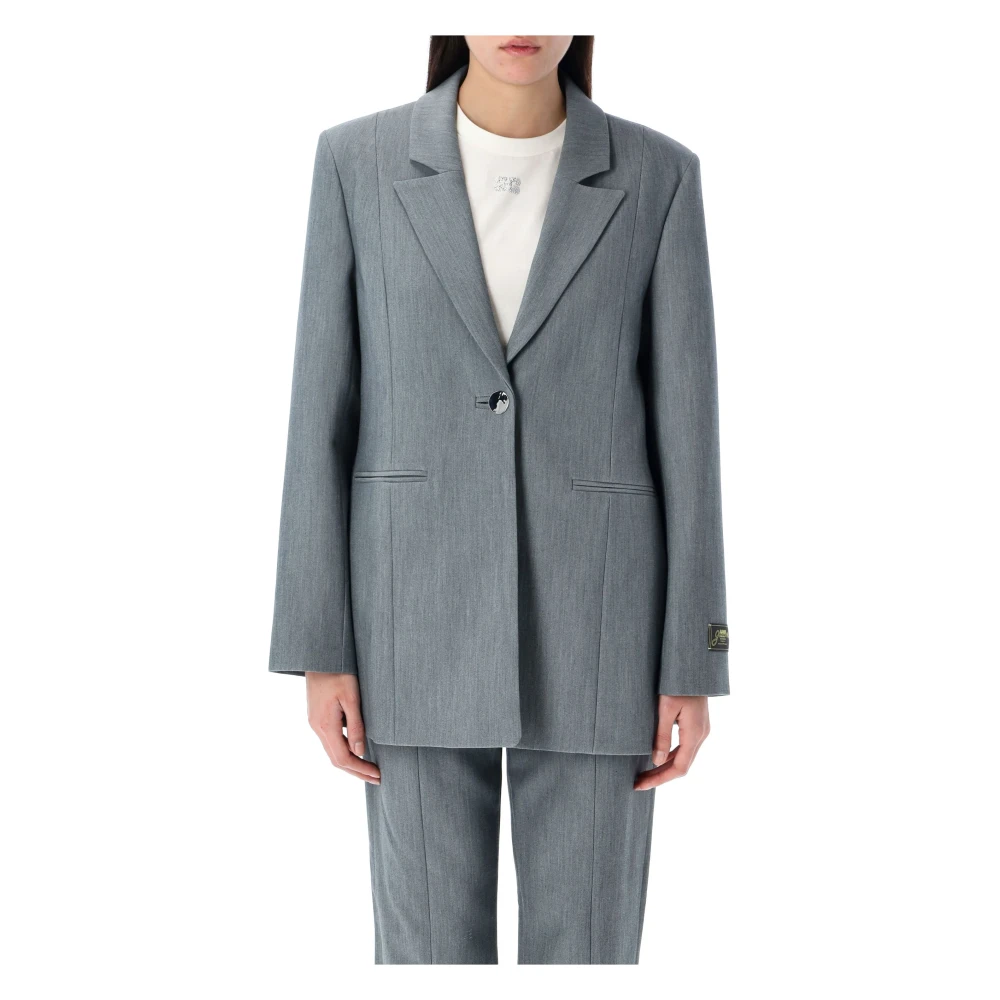 Ganni Phantom Grey Future Suiting Blazer Gray Dames