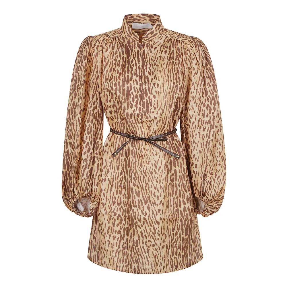 Zimmermann Women's Brown Linen Dress Elegant Summer Style