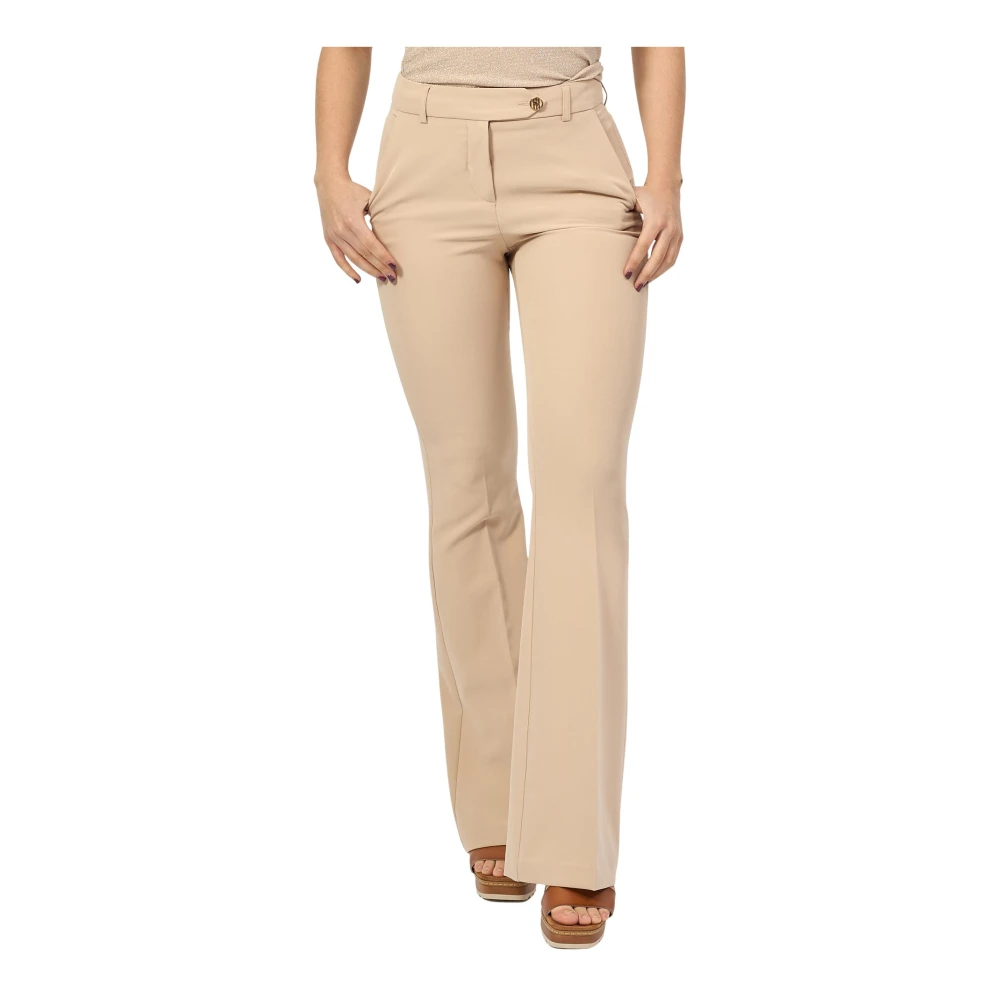 Fracomina Bruine Bootcut Broek met Franse Zakken Brown Dames