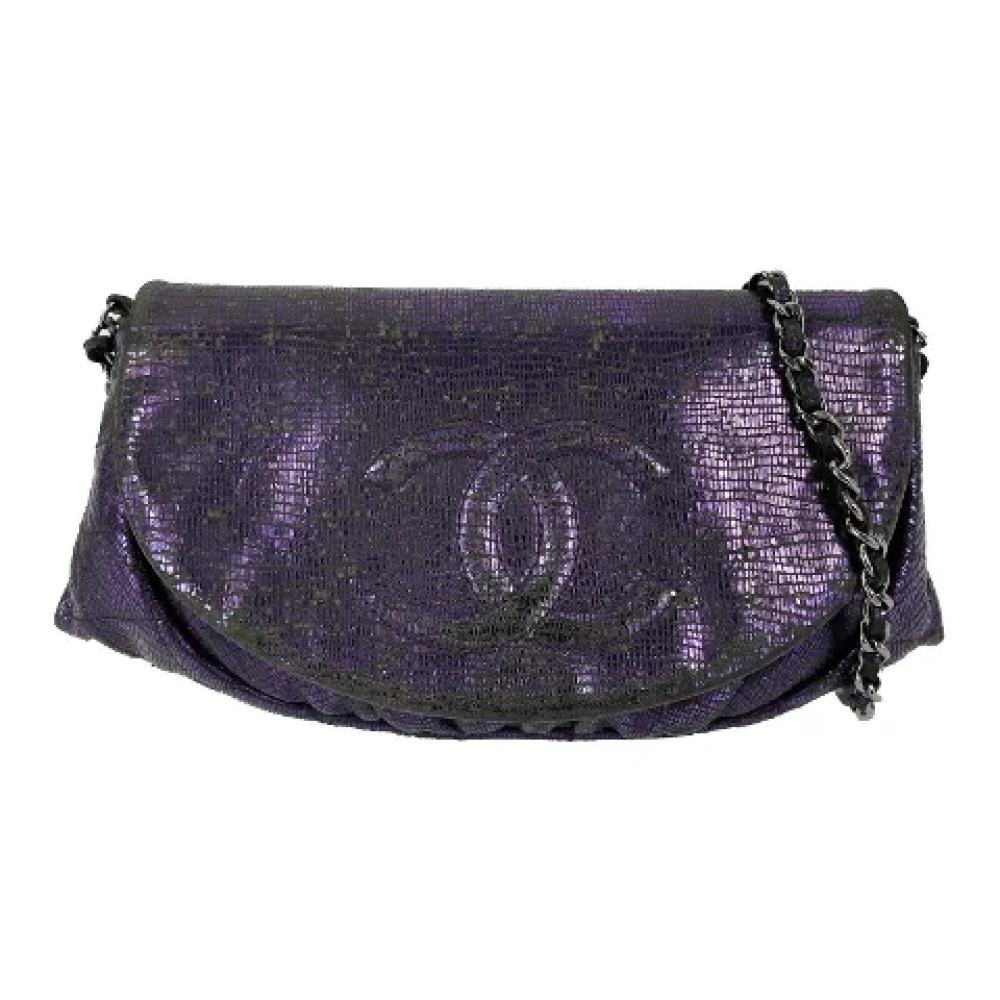 Chanel Vintage Pre-owned Leather chanel-bags Purple Dames