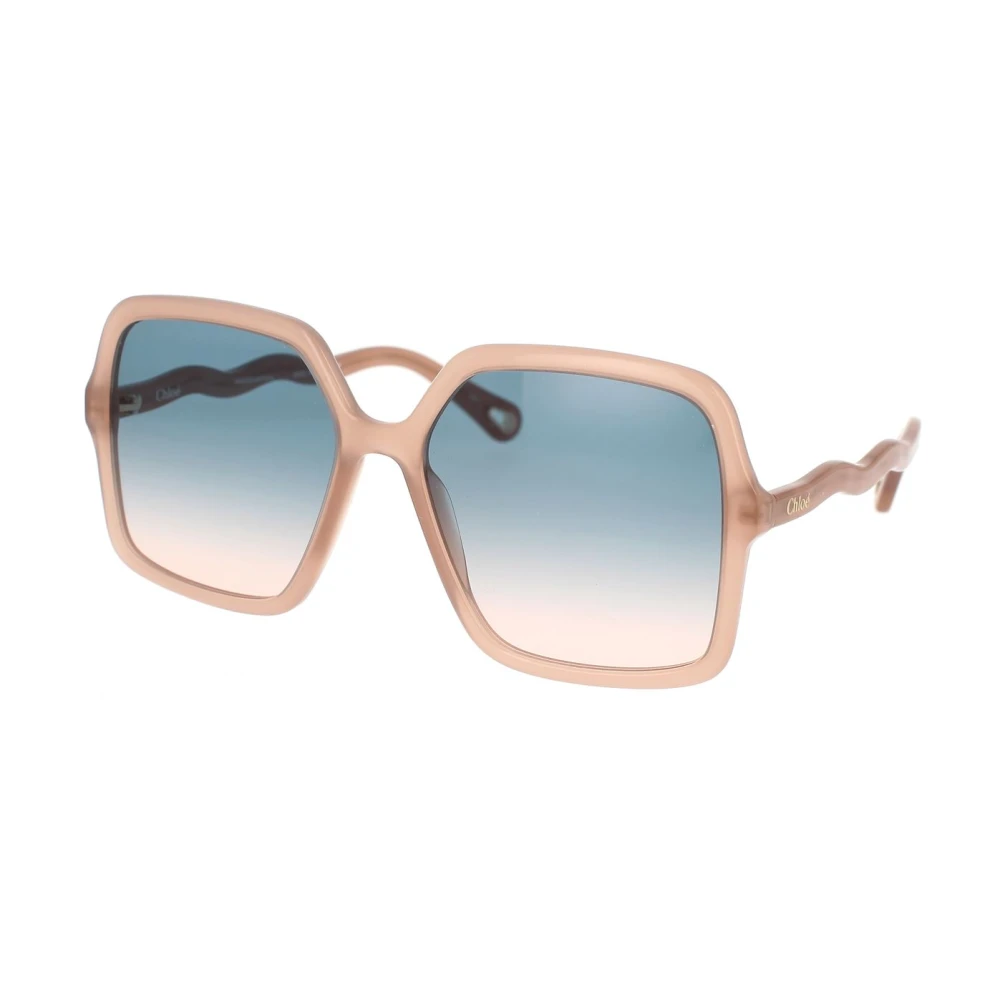 Chloé Vintage Oversized Fyrkantiga Solglasögon med Biologisktedbrytbart Acetatram och Gradientglas Pink, Dam