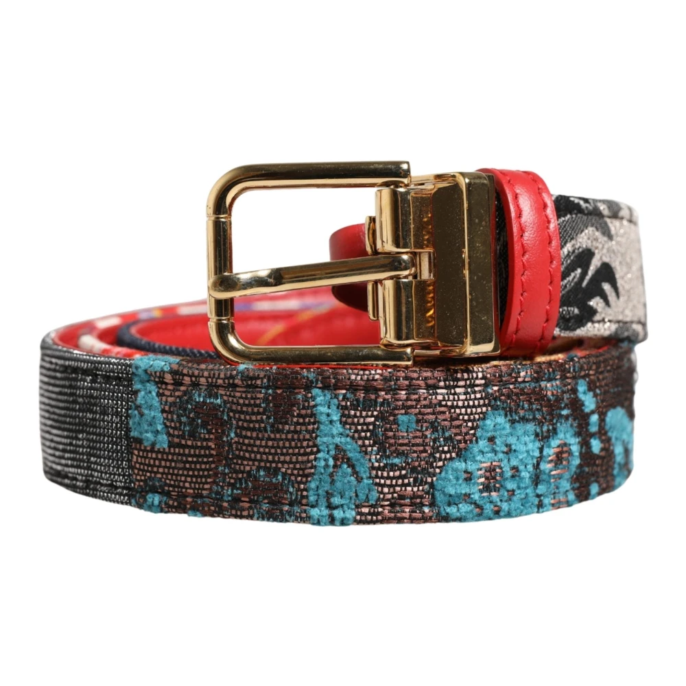 Dolce & Gabbana Men's Floral Jacquard Metal Buckle Belt