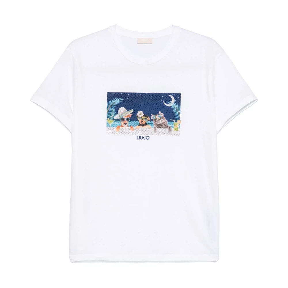 Liu Jo Grafische Print Crew Neck T-shirts White Dames