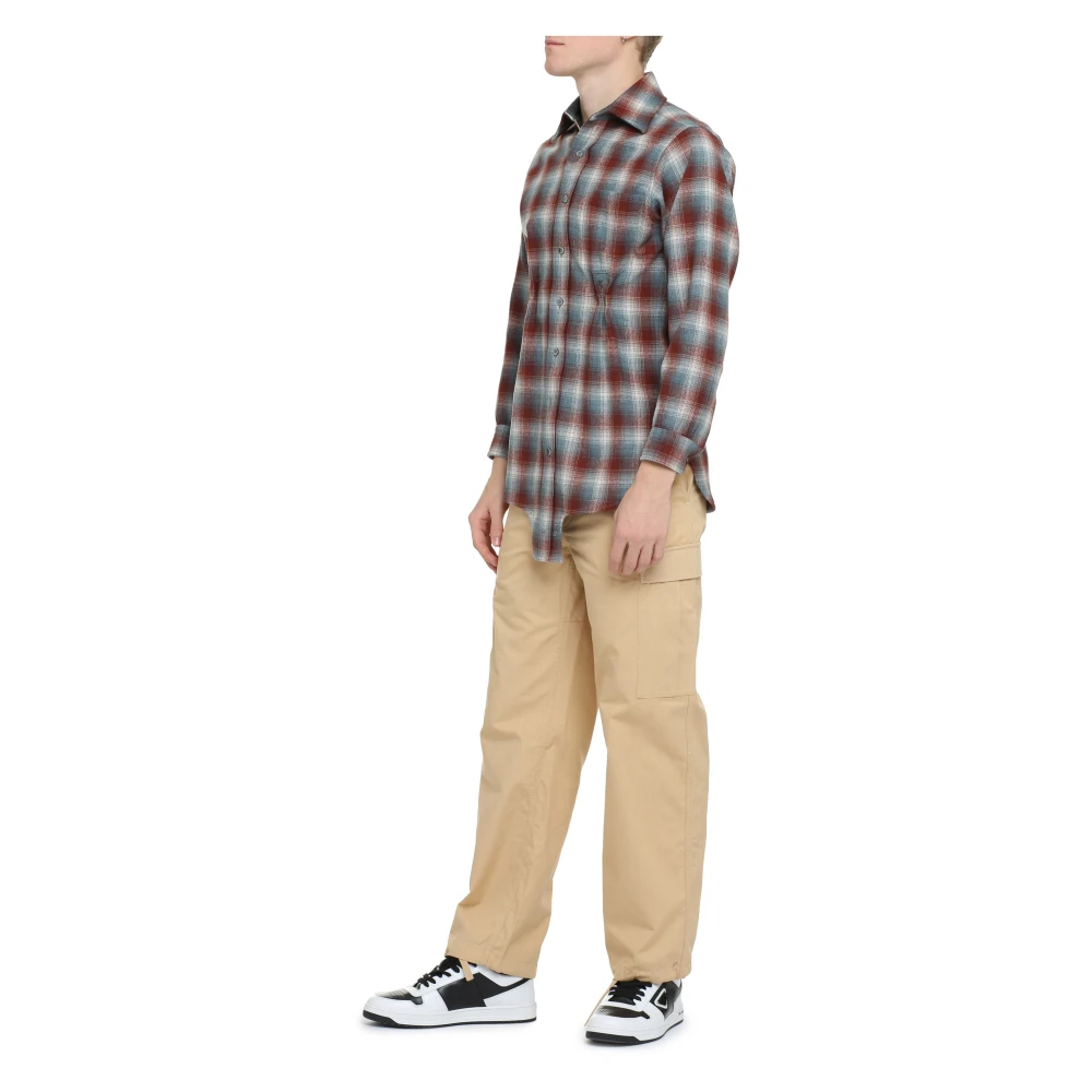 Maison Margiela Geruite wollen overhemd met Pendleton Check Motif Red Heren