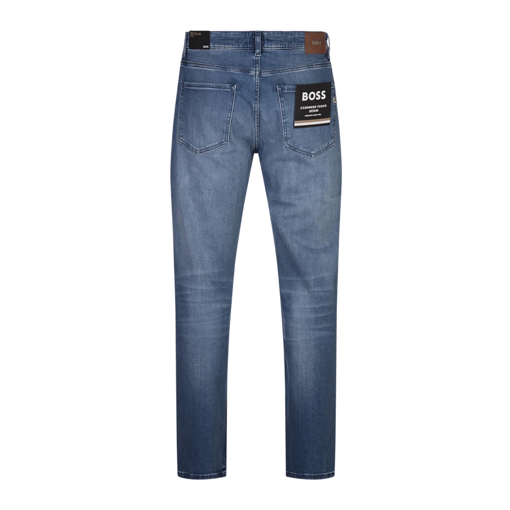 Hugo Boss Blauwe Denim Straight Fit Jeans Blue Heren