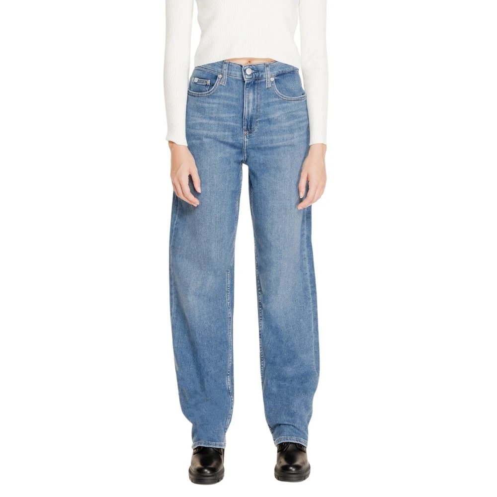 Calvin Klein Jeans Women's Blue Loose Fit Jeans, W32 L32, High Rise Loose
