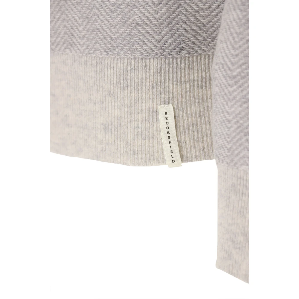 Brooksfield Round-neck Knitwear Gray Heren