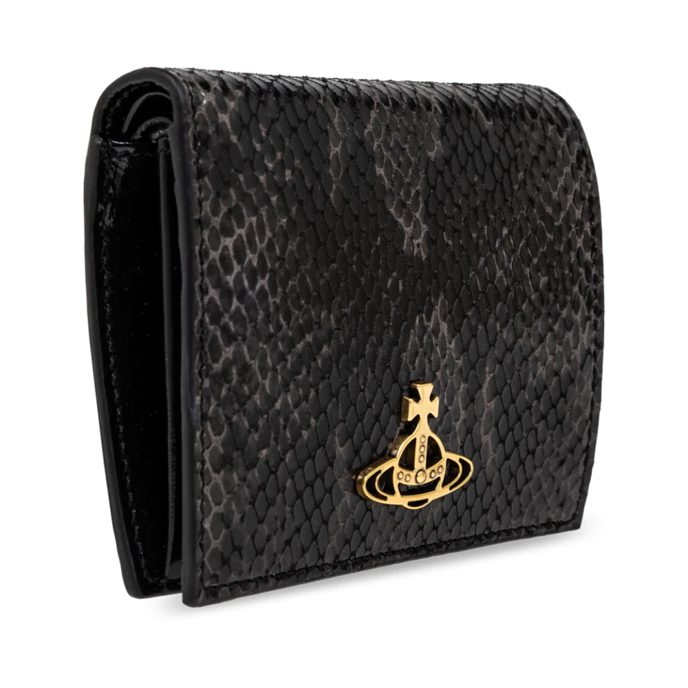 Vivienne Westwood Portemonnee met logo-vormige applicatie Black Dames