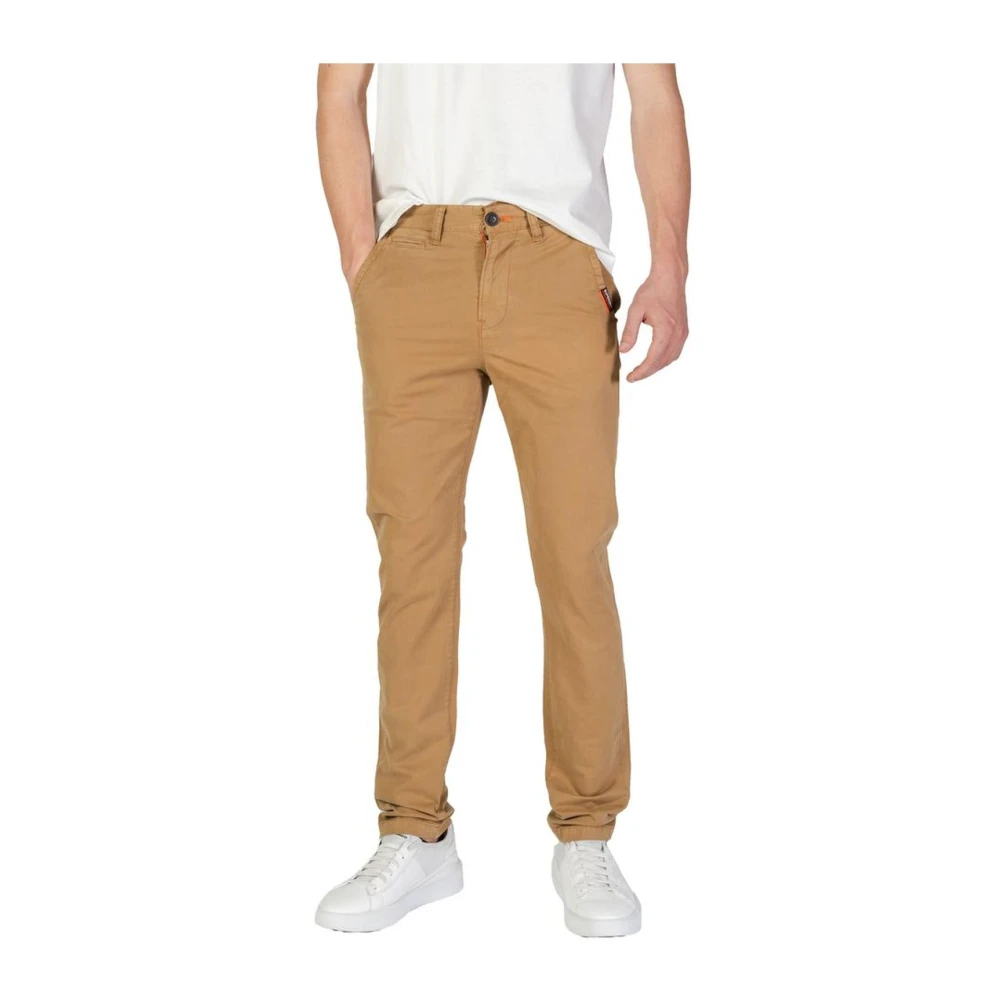 Superdry Slim Fit Katoenen Jeans Beige Heren