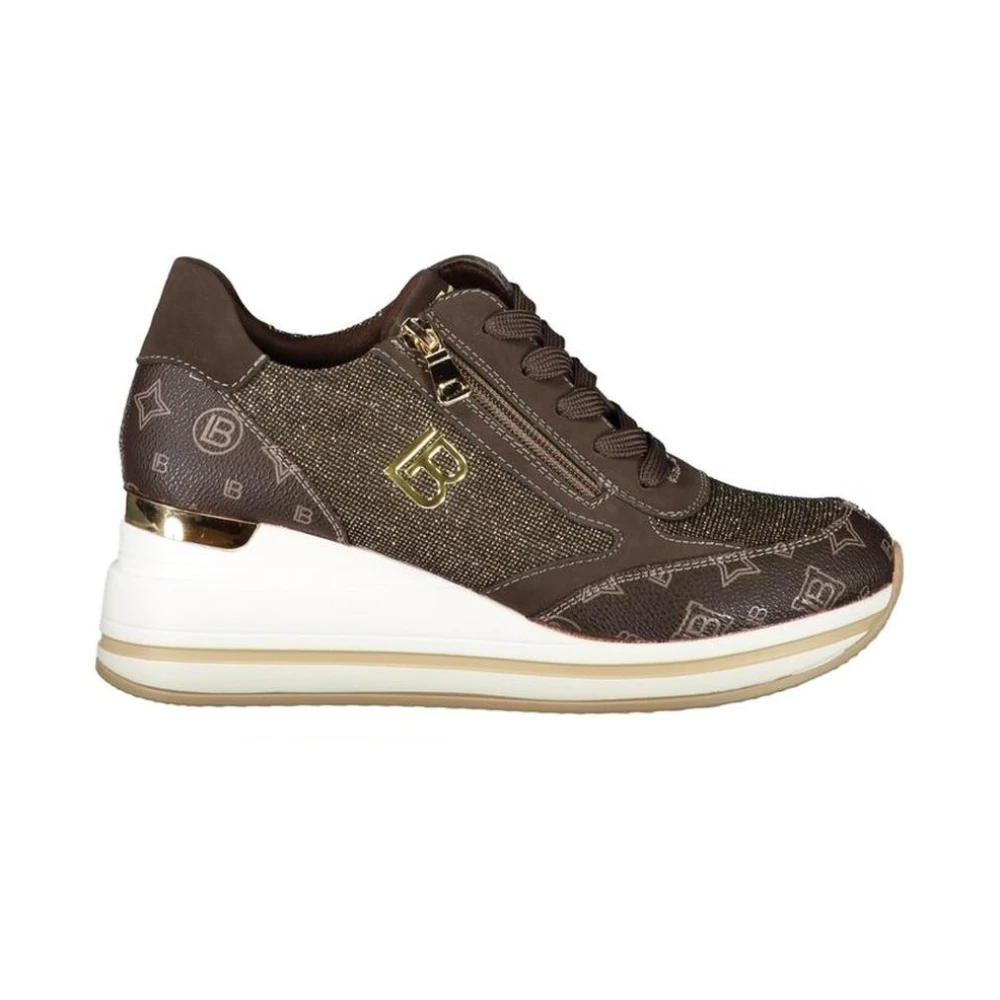 Laura Biagiotti Women's Brown Polyester Hidden Wedge Sneakers